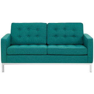 ModwayModway Loft Upholstered Fabric Loveseat EEI-2051 EEI-2051-TEA- BetterPatio.com