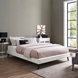 ModwayModway Loryn Full Vinyl Bed Frame with Round Splayed Legs MOD-5888 MOD-5888-WHI- BetterPatio.com