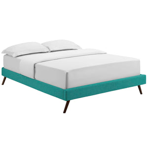 ModwayModway Loryn King Fabric Bed Frame with Round Splayed Legs MOD-5893 MOD-5893-TEA- BetterPatio.com