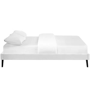 ModwayModway Loryn King Vinyl Bed Frame with Round Splayed Legs MOD-5892 MOD-5892-WHI- BetterPatio.com