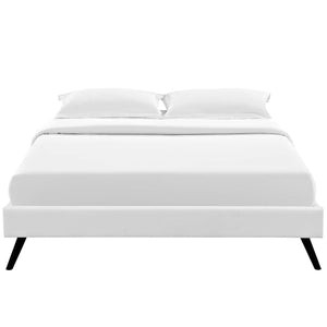 ModwayModway Loryn King Vinyl Bed Frame with Round Splayed Legs MOD-5892 MOD-5892-WHI- BetterPatio.com