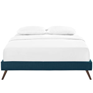 ModwayModway Loryn Queen Fabric Bed Frame with Round Splayed Legs MOD-5891 MOD-5891-AZU- BetterPatio.com