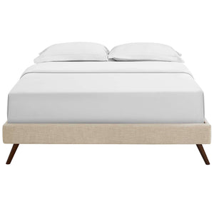 ModwayModway Loryn Queen Fabric Bed Frame with Round Splayed Legs MOD-5891 MOD-5891-BEI- BetterPatio.com