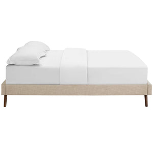 ModwayModway Loryn Queen Fabric Bed Frame with Round Splayed Legs MOD-5891 MOD-5891-BEI- BetterPatio.com