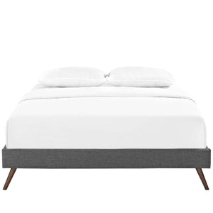 ModwayModway Loryn Queen Fabric Bed Frame with Round Splayed Legs MOD-5891 MOD-5891-GRY- BetterPatio.com