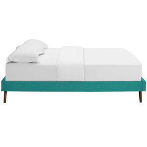 ModwayModway Loryn Queen Fabric Bed Frame with Round Splayed Legs MOD-5891 MOD-5891-TEA- BetterPatio.com