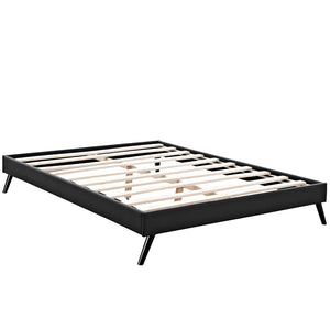 ModwayModway Loryn Queen Vinyl Bed Frame with Round Splayed Legs MOD-5890 MOD-5890-BLK- BetterPatio.com