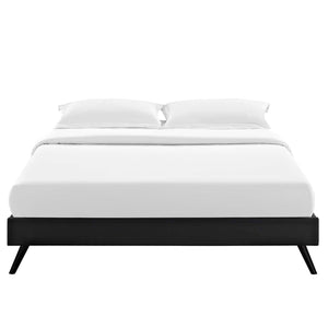 ModwayModway Loryn Queen Vinyl Bed Frame with Round Splayed Legs MOD-5890 MOD-5890-BLK- BetterPatio.com