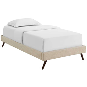 ModwayModway Loryn Twin Fabric Bed Frame with Round Splayed Legs MOD-5887 MOD-5887-BEI- BetterPatio.com