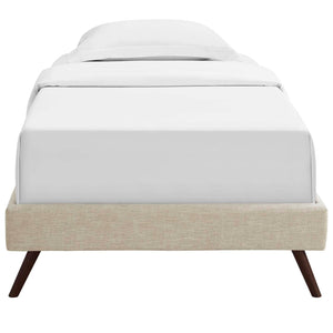 ModwayModway Loryn Twin Fabric Bed Frame with Round Splayed Legs MOD-5887 MOD-5887-BEI- BetterPatio.com