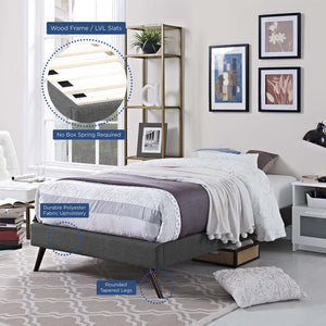 ModwayModway Loryn Twin Fabric Bed Frame with Round Splayed Legs MOD-5887 MOD-5887-GRY- BetterPatio.com