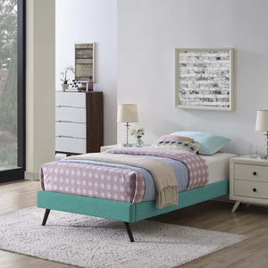 ModwayModway Loryn Twin Fabric Bed Frame with Round Splayed Legs MOD-5887 MOD-5887-TEA- BetterPatio.com