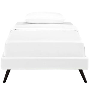 ModwayModway Loryn Twin Vinyl Bed Frame with Round Splayed Legs MOD-5886 MOD-5886-WHI- BetterPatio.com