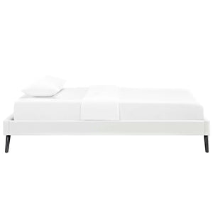 ModwayModway Loryn Twin Vinyl Bed Frame with Round Splayed Legs MOD-5886 MOD-5886-WHI- BetterPatio.com