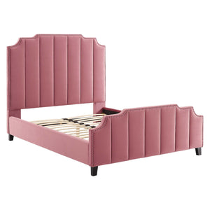 ModwayModway Lucille Queen Performance Velvet Platform Bed MOD-6281 MOD-6281-DUS- BetterPatio.com