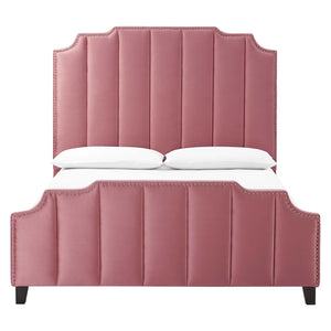 ModwayModway Lucille Queen Performance Velvet Platform Bed MOD-6281 MOD-6281-DUS- BetterPatio.com