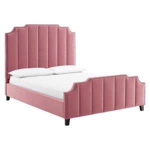 ModwayModway Lucille Queen Performance Velvet Platform Bed MOD-6281 MOD-6281-DUS- BetterPatio.com