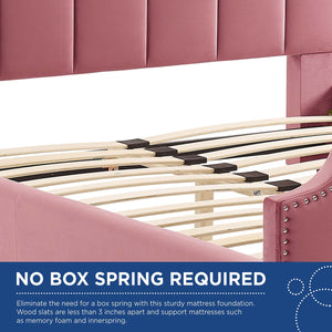 ModwayModway Lucille Queen Performance Velvet Platform Bed MOD-6281 MOD-6281-DUS- BetterPatio.com