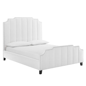 ModwayModway Lucille Queen Performance Velvet Platform Bed MOD-6281 MOD-6281-WHI- BetterPatio.com