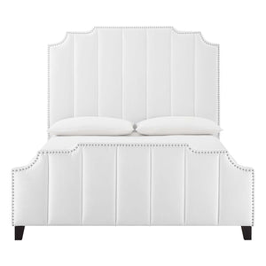 ModwayModway Lucille Queen Performance Velvet Platform Bed MOD-6281 MOD-6281-WHI- BetterPatio.com