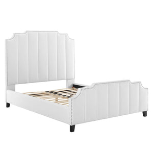 ModwayModway Lucille Queen Performance Velvet Platform Bed MOD-6281 MOD-6281-WHI- BetterPatio.com