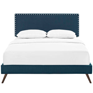 ModwayModway Macie Full Fabric Platform Bed with Round Splayed Legs MOD-5961 MOD-5961-AZU- BetterPatio.com