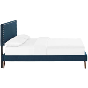 ModwayModway Macie Full Fabric Platform Bed with Round Splayed Legs MOD-5961 MOD-5961-AZU- BetterPatio.com