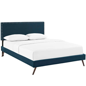 ModwayModway Macie Full Fabric Platform Bed with Round Splayed Legs MOD-5961 MOD-5961-AZU- BetterPatio.com