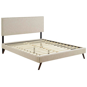 ModwayModway Macie Full Fabric Platform Bed with Round Splayed Legs MOD-5961 MOD-5961-BEI- BetterPatio.com