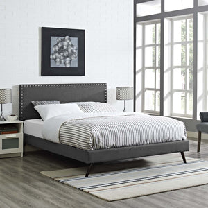 ModwayModway Macie Full Fabric Platform Bed with Round Splayed Legs MOD-5961 MOD-5961-GRY- BetterPatio.com