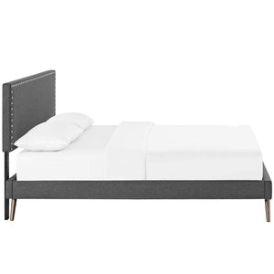 ModwayModway Macie Full Fabric Platform Bed with Round Splayed Legs MOD-5961 MOD-5961-GRY- BetterPatio.com