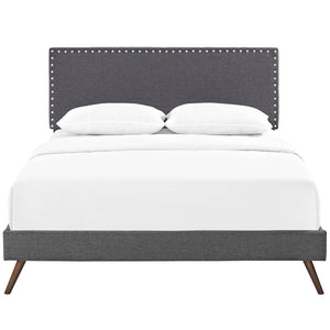 ModwayModway Macie Full Fabric Platform Bed with Round Splayed Legs MOD-5961 MOD-5961-GRY- BetterPatio.com