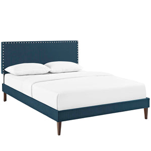 ModwayModway Macie Full Fabric Platform Bed with Squared Tapered Legs MOD-5969 MOD-5969-AZU- BetterPatio.com