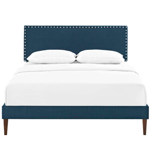 ModwayModway Macie Full Fabric Platform Bed with Squared Tapered Legs MOD-5969 MOD-5969-AZU- BetterPatio.com