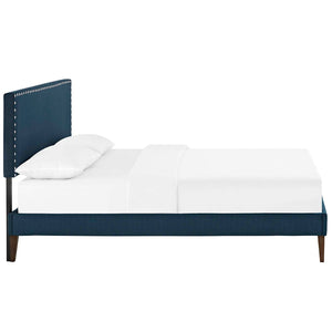 ModwayModway Macie Full Fabric Platform Bed with Squared Tapered Legs MOD-5969 MOD-5969-AZU- BetterPatio.com