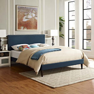 ModwayModway Macie Full Fabric Platform Bed with Squared Tapered Legs MOD-5969 MOD-5969-AZU- BetterPatio.com