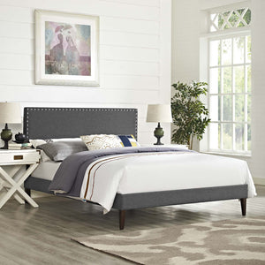 ModwayModway Macie Full Fabric Platform Bed with Squared Tapered Legs MOD-5969 MOD-5969-GRY- BetterPatio.com