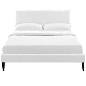 ModwayModway Macie Full Vinyl Platform Bed with Squared Tapered Legs MOD-5968 MOD-5968-WHI- BetterPatio.com