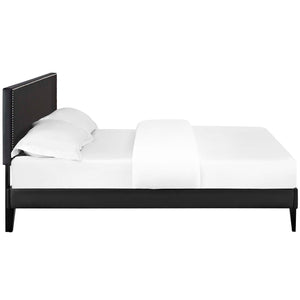 ModwayModway Macie King Vinyl Platform Bed with Squared Tapered Legs MOD-5972 MOD-5972-BLK- BetterPatio.com