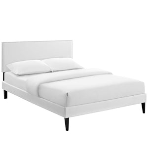 ModwayModway Macie King Vinyl Platform Bed with Squared Tapered Legs MOD-5972 MOD-5972-WHI- BetterPatio.com