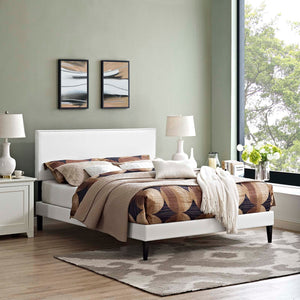 ModwayModway Macie King Vinyl Platform Bed with Squared Tapered Legs MOD-5972 MOD-5972-WHI- BetterPatio.com