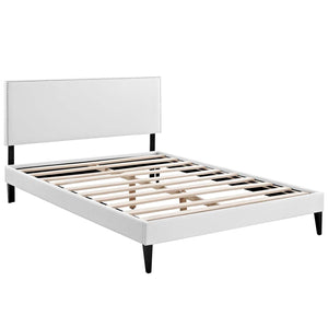 ModwayModway Macie King Vinyl Platform Bed with Squared Tapered Legs MOD-5972 MOD-5972-WHI- BetterPatio.com