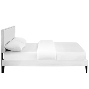 ModwayModway Macie King Vinyl Platform Bed with Squared Tapered Legs MOD-5972 MOD-5972-WHI- BetterPatio.com