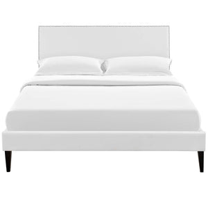 ModwayModway Macie King Vinyl Platform Bed with Squared Tapered Legs MOD-5972 MOD-5972-WHI- BetterPatio.com