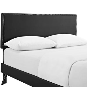 ModwayModway Macie Queen Vinyl Platform Bed with Round Splayed Legs MOD-5962 MOD-5962-BLK- BetterPatio.com