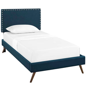 ModwayModway Macie Twin Fabric Platform Bed with Round Splayed Legs MOD-5959 MOD-5959-AZU- BetterPatio.com
