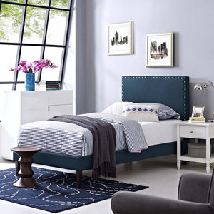 ModwayModway Macie Twin Fabric Platform Bed with Squared Tapered Legs MOD-5967 MOD-5967-AZU- BetterPatio.com