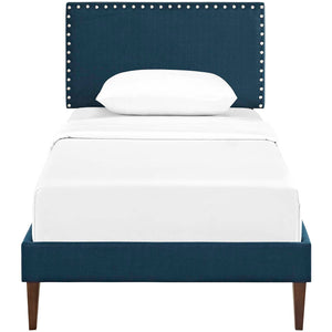 ModwayModway Macie Twin Fabric Platform Bed with Squared Tapered Legs MOD-5967 MOD-5967-AZU- BetterPatio.com