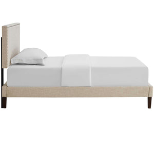 ModwayModway Macie Twin Fabric Platform Bed with Squared Tapered Legs MOD-5967 MOD-5967-BEI- BetterPatio.com