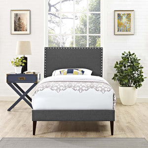 ModwayModway Macie Twin Fabric Platform Bed with Squared Tapered Legs MOD-5967 MOD-5967-GRY- BetterPatio.com